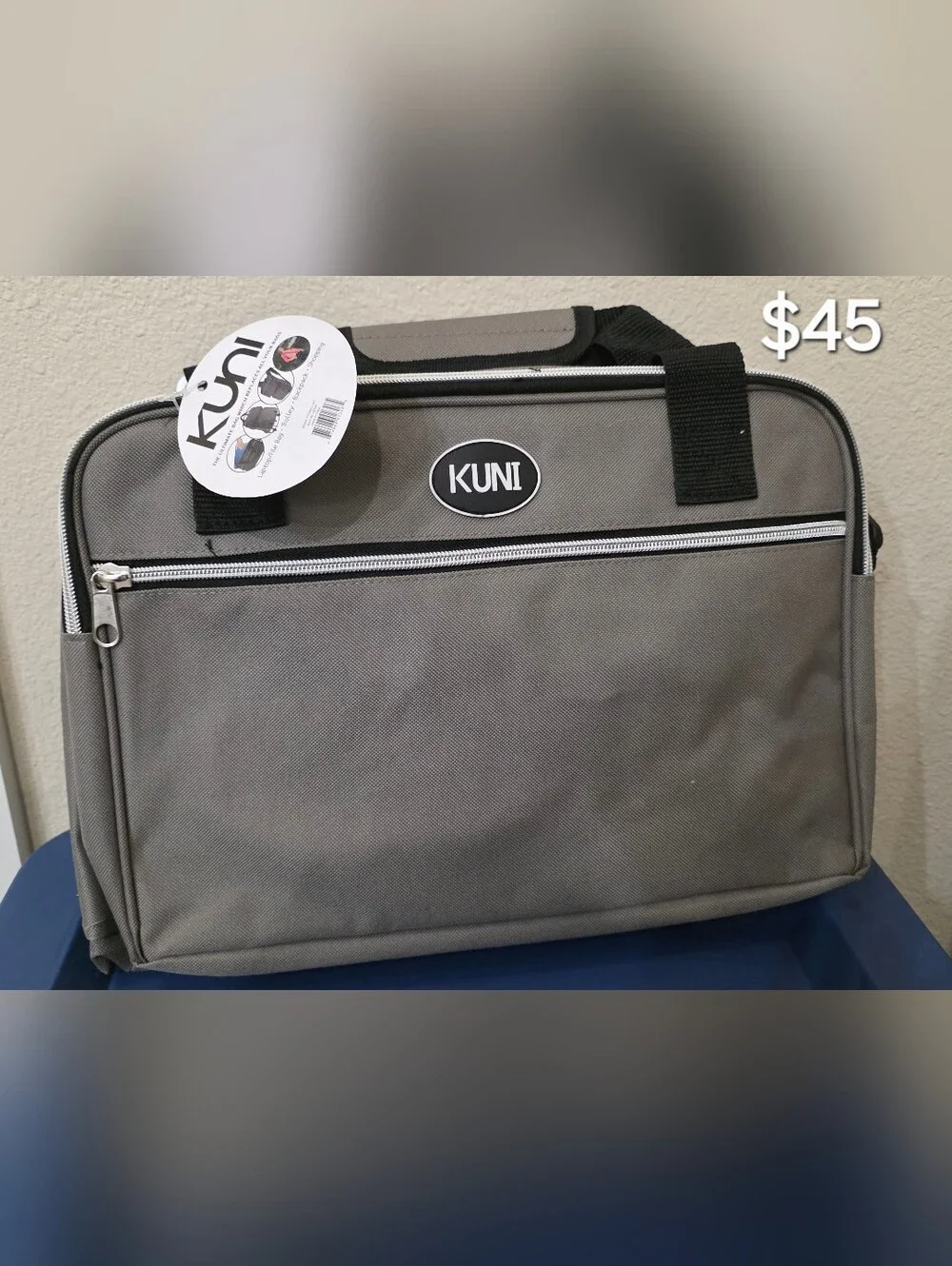 Men’s Gray Laptop Briefcase - Professional Travel Bag